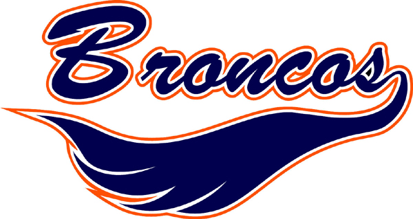 Broncos in text sports decal. Own it today!